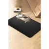 MAtGo Pati Evcil Hayvan Beslenme Matı Kaymaz Su Geçirmez Siyah Suni Deri Kedi Köpek Mama Paspası 50x70cm