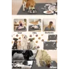 MAtGo Pati Food Water Gri Evcil Hayvan Beslenme Matı Kaymaz Sıvı Geçirmez Kedi Köpek Mama Paspası 50x70cm