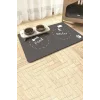 MAtGo Pati Food Water Gri Evcil Hayvan Beslenme Matı Kaymaz Sıvı Geçirmez Kedi Köpek Mama Paspası 50x70cm