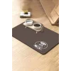 MAtGo Pati Kahverengi Köpek Figürlü Beslenme Matı Kaymaz Sıvı Geçirmez Kedi Köpek Mama Paspası 50x70cm