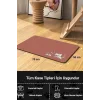 MAtGo Pati Mama Çeken Kedi Gül Kurusu Beslenme Matı Kaymaz Sıvı Geçirmez Kedi Köpek Mama Paspası 50x70cm