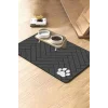 MAtGo Pati Parke Desenli Gri Renk Beslenme Matı Kaymaz Sıvı Geçirmez Kedi Köpek Mama Paspası 50x70cm