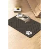 MAtGo Pati Parke Desenli Kahverengi Beslenme Matı Kaymaz Sıvı Geçirmez Kedi Köpek Mama Paspası 50x70cm