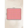 MAtGo School Kırmızı Pöti Kareli Sıvı Geçirmez Beslenme Matı Kaymaz Yıkanabilir Okul Yemek Pad 35x45cm