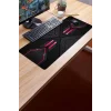 SonicTouch Prizma Kırmızı Petek Desenli Gamer Oyuncu Dikişsiz Sıvı Geçirmez Siyah Klavye Mouse Pad 32x70Cm