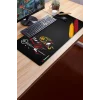 SonicTouch Aslan Muhafızı Sarı Kırmızı Dikişsiz Pürüzsüz Sıvı Geçirmez XXL Gamer Klavye Mousepad 40x90cm