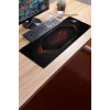 SonicTouch Asus ROG Republic OF Gamers Kırmızı Kaymaz Gaming Oyuncu Masaüstü Dikişsiz Klavye Mouse Pad 32x70Cm