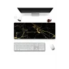 SonicTouch Siyah Mermer Sarı Çizgili Gamer Oyuncu Dikişsiz Sıvı Geçirmez Klavye Mouse Pad 32x70Cm