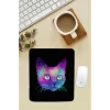 SonicTouch Bilek Destekli Kedili Siyah Dikdörtgen Pürüzsüz Yüzey Dikişsiz Mouse Pad 18x22cm