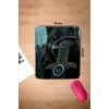 SonicTouch Bilek Destekli Kurt ve Kılıç Siyah Dikdörtgen Pürüzsüz Yüzey Dikişsiz Mouse Pad 18x22cm