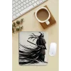 SonicTouch Bilek Destekli Samuray Siyah Beyaz Dikdörtgen Pürüzsüz Yüzey Dikişsiz Mouse Pad 18x22cm