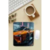 SonicTouch Bilek Destekli Turuncu Yarış Arabası Dikdörtgen Pürüzsüz Yüzey Dikişsiz Mouse Pad 18x22cm