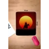 SonicTouch Bilek Destekli Yalnız Kovboy Kırmızı Dikdörtgen Pürüzsüz Yüzey Dikişsiz Mouse Pad 18x22cm