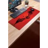 SonicTouch Yarasa Desenli Kırmızı Gamer Oyuncu Dikişsiz Sıvı Geçirmez Klavye Mouse Pad 32x70Cm