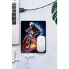 SonicTouch Dağ Bisikleti Temalı Pürüzsüz Yüzey Kaymaz Taban Dikişsiz Kenar Gamer Oyuncu Mouse Pad 19x23cm