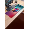 SonicTouch Dijital Çizim Kalpler Kaymaz Gaming Oyuncu Masaüstü Dikişsiz Mavi Yeşil Klavye Mouse Pad 32x70Cm