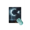 SonicTouch Göklerin Ay Yıldızı Şimşek Temalı Kaydırmaz Gaming Oyuncu Dikişsiz Mouse Pad 17x21cm
