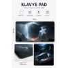 SonicTouch Ay Yıldızlı Fırtına Kaymaz Taban Pürüzsüz Yüzey Dikişsiz Gamer Klavye Mouse Pad 32x70cm