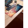 SonicTouch Gün Işığı Kiraz Ağacı Ormanı Temalı Kaymaz Gaming Oyuncu Masaüstü Dikişsiz Klavye Mouse Pad 32x70Cm