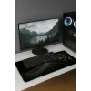 SonicTouch Kara Kartal Kaymaz Gaming Oyuncu Masaüstü Dikişsiz Siyah Beyaz Klavye Mouse Pad 32x70Cm