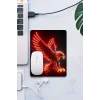 SonicTouch Kırmızı Neon Kartal Pürüzsüz Yüzey Kaymaz Taban Dikişsiz Kenar Gamer Oyuncu Mouse Pad 19x23cm