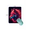 SonicTouch Kırmızı Neon Kurt Pürüzsüz Yüzey Kaymaz Taban Dikişsiz Kenar Gamer Oyuncu Mouse Pad 19x23cm