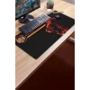 SonicTouch Kişiye isme Özel Aslan Figürlü Sarı Kırmızı Fotoğraflı XXL Dikişsiz Gamer Klavye Mousepad 40x90cm