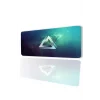 SonicTouch Kozmoz Yeşil Üçgen Desenli Kaymaz Gaming Oyuncu Masaüstü Dikişsiz Klavye Mouse Pad 32x70Cm