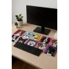 SonicTouch Mutlu Patişler Renkli Pürüzsüz Sıvı Geçirmez Yüzey XXL Gamer Ofis Klavye Mousepad 40x90cm