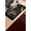 SonicTouch Kupa Avcısı Kanarya Sarı Lacivert Dikişsiz Pürüzsüz Sıvı Geçirmez XXL Gamer Klavye Mousepad 40x90cm