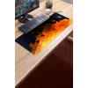 SonicTouch Turuncu Soyut Üçgenler Gamer Oyuncu Dikişsiz Sıvı Geçirmez Klavye Mouse Pad 32x70Cm