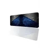 SonicTouch Mavi Devre Desenli Kaymaz Gaming Oyuncu Masaüstü Dikişsiz Klavye Mouse Pad 32x70Cm