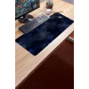 SonicTouch Mavi Siyah Petek Desenli Kaymaz Gaming Oyuncu Masaüstü Dikişsiz Klavye Mouse Pad 32x70Cm