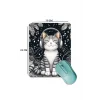 SonicTouch Müzik Sever Kedi Temalı Pürüzsüz Yüzey Kaymaz Taban Dikişsiz Kenar Gamer Oyuncu Mouse Pad 19x23cm