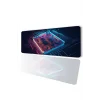 SonicTouch Neon Işıklı Çip Devre Kaymaz Gaming Oyuncu Masaüstü Dikişsiz Mavi Pembe Klavye Mouse Pad 32x70Cm