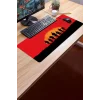 SonicTouch Red Dead Redemption Kaymaz Gaming Oyuncu Masaüstü Dikişsiz Kırmızı Klavye Mouse Pad 32x70Cm