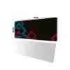 SonicTouch Renkli Kareler Siyah Gamer Oyuncu Dikişsiz Sıvı Geçirmez Klavye Mouse Pad 32x70Cm