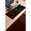 SonicTouch Mavi Turuncu Neon Matematik Tahtası Gamer Oyuncu Dikişsiz Sıvı Geçirmez Klavye Mouse Pad 32x70Cm