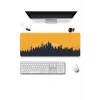 SonicTouch Şehir Silüeti Temalı Sarı Siyah Gamer Oyuncu Dikişsiz Sıvı Geçirmez Klavye Mouse Pad 32x70Cm