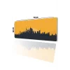 SonicTouch Şehir Silüeti Temalı Sarı Siyah Gamer Oyuncu Dikişsiz Sıvı Geçirmez Klavye Mouse Pad 32x70Cm