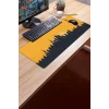 SonicTouch Şehir Silüeti Temalı Sarı Siyah Gamer Oyuncu Dikişsiz Sıvı Geçirmez Klavye Mouse Pad 32x70Cm