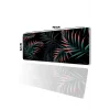 SonicTouch Bohem Palmiye Yaprakları Siyah Gamer Oyuncu Dikişsiz Sıvı Geçirmez Klavye Mouse Pad 32x70Cm