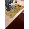 SonicTouch Orta Çağ Haritası World Kahverengi Gamer Oyuncu Dikişsiz Sıvı Geçirmez Klavye Mouse Pad 32x70Cm