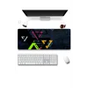 SonicTouch Geometrik Renkli Üçgen Desenler Gamer Oyuncu Dikişsiz Sıvı Geçirmez Klavye Mouse Pad 32x70Cm