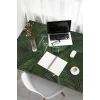SonicTouch Tropikal Palmiye Yaprağı Kaymaz Deri Dikişsiz Silinebilir Yıkanabilir Yeşil Masa Matı Pad 70x140cm