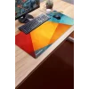 SonicTouch UltraGrand Geometrik Renkler Gamer Oyuncu Xxl Sarı Kırmızı Klavye Mouse Pad 40x90Cm