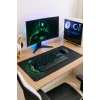 SonicTouch UltraGrand Siyah ve Neon Yeşili Kaplan Dikişsiz Xxl Gaming Oyuncu Masaüstü Klavye Mouse Pad 40x90Cm