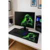 SonicTouch UltraGrand Siyah ve Neon Yeşili Soldier Dikişsiz Xxl Gaming Oyuncu Masaüstü Klavye Mouse Pad 40x90Cm