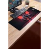 SonicTouch V-Team Kaymaz Gaming Oyuncu Masaüstü Dikişsiz Kırmızı Siyah Klavye Mouse Pad 32x70Cm