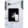SonicTouch Yalnız Astronot Pürüzsüz Yüzey Kaymaz Taban Dikişsiz Kenar Gamer Oyuncu Mouse Pad 19x23cm